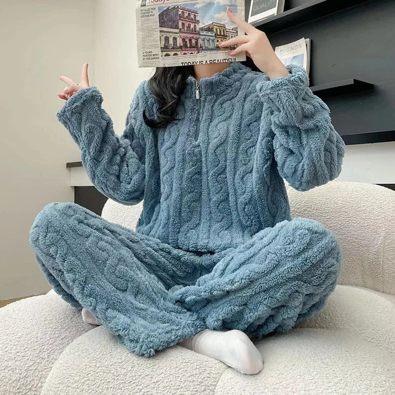 Coral Velvet Pajamas